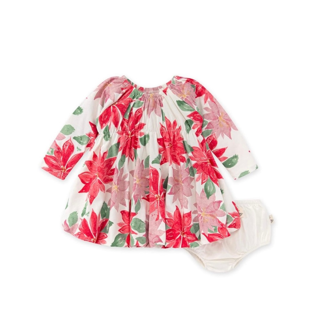 Burt’s Bees Baby Girls Poinsettia Holiday Dress